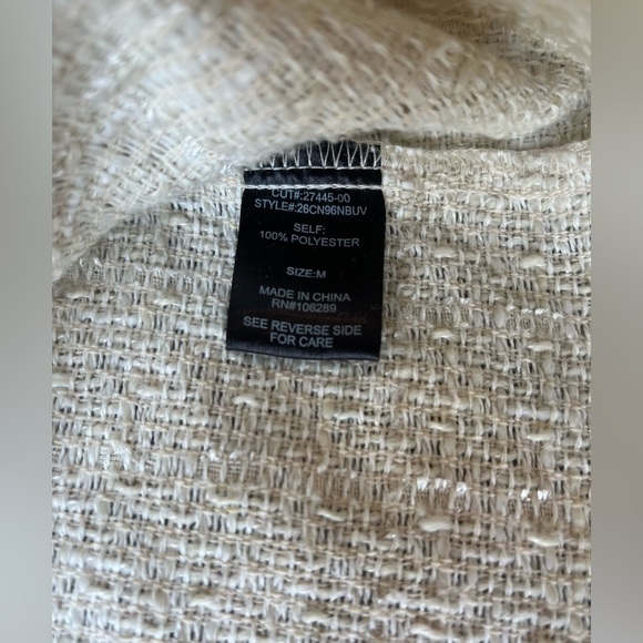 Trixxi Tweed Vest Dress M Cream Fringe Double Breasted Jackie Kennedy Inspired - Picture 7 of 7